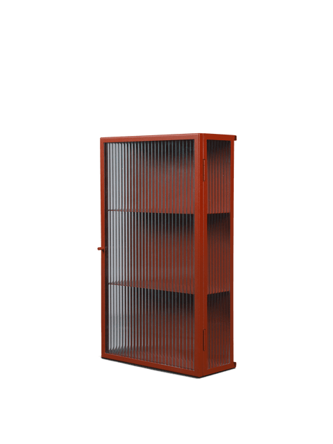 Haze Geometric Glass Wall Cabinet with Powder-coated Finish