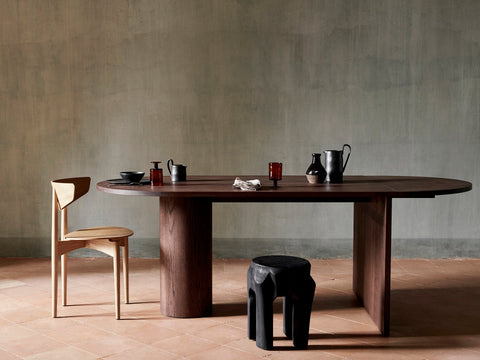 Minimalist Modern Curved Wood Refectory Dining Table