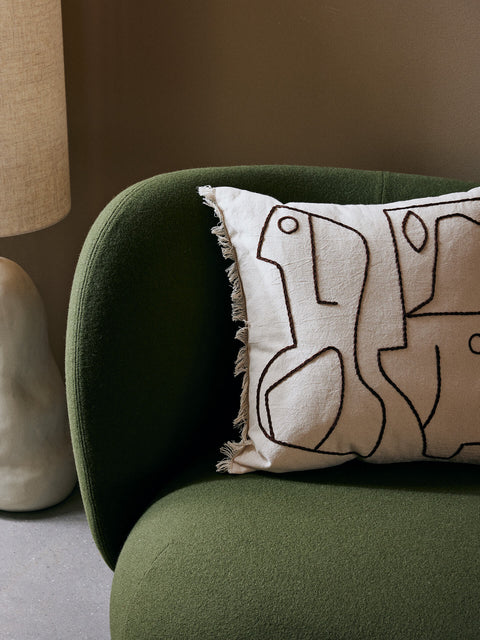 Modern Embroidery Graphic Accent Throw Pillow