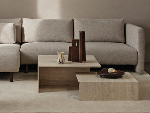 Timeless Minimalist Rectangle Travertine Coffee Table