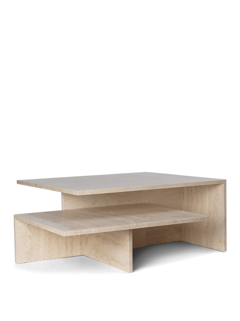 Timeless Minimalist Rectangle Travertine Coffee Table