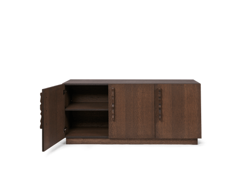 Oak Solid Sideboard with Pull Handle Cabinet