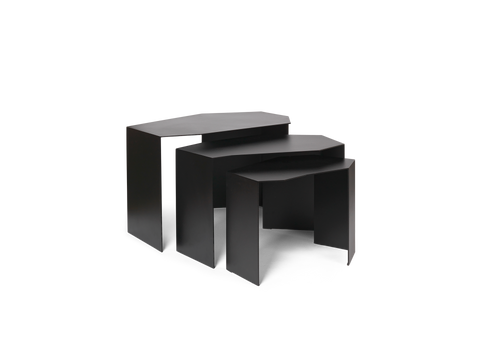 Timeless Minimalist Cluster Accent Table Set in Freeform Design