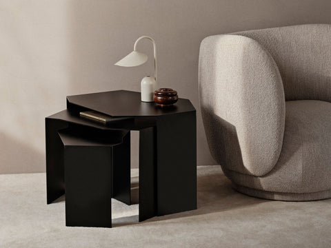 Timeless Minimalist Cluster Accent Table Set in Freeform Design