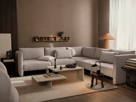 Dase Soft Scandinavian Contemporary Curved Arm Modular Sofa
