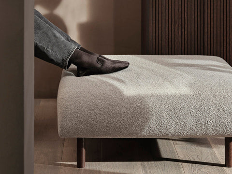 Dase Timeless Minimalist Cocktail Ottoman with Cylinder Leg