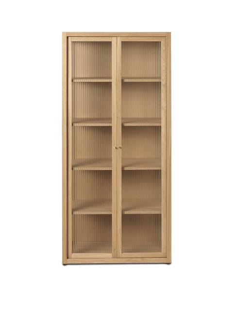 Contemporary Scandinavian Vitrine Cabinet with Knob Handle