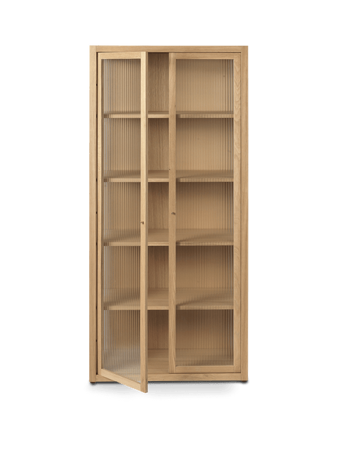 Contemporary Scandinavian Vitrine Cabinet with Knob Handle