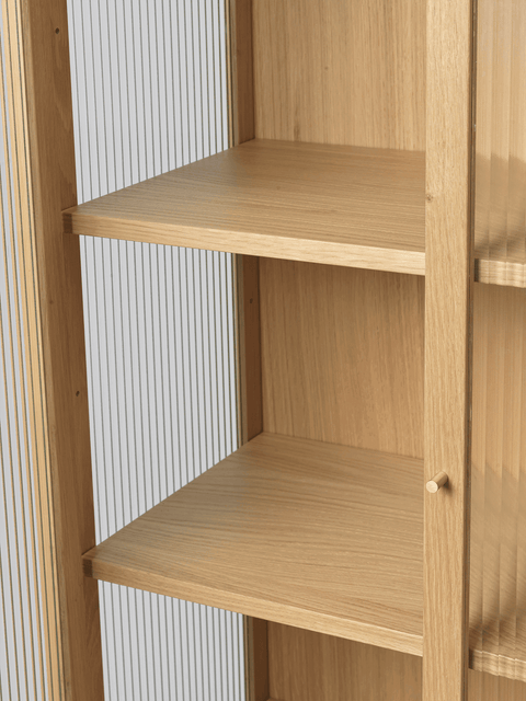 Contemporary Scandinavian Vitrine Cabinet with Knob Handle