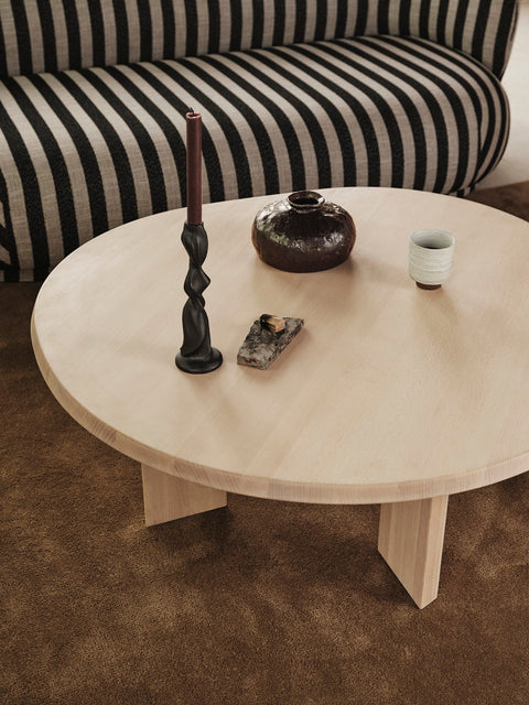 Nature-Driven Modernist Organic Round Wood Coffee Table