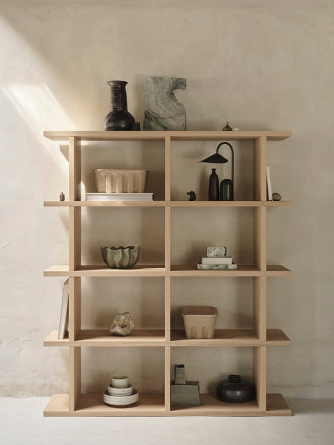 Minimalist Cube Bookcase in Neutral Finish