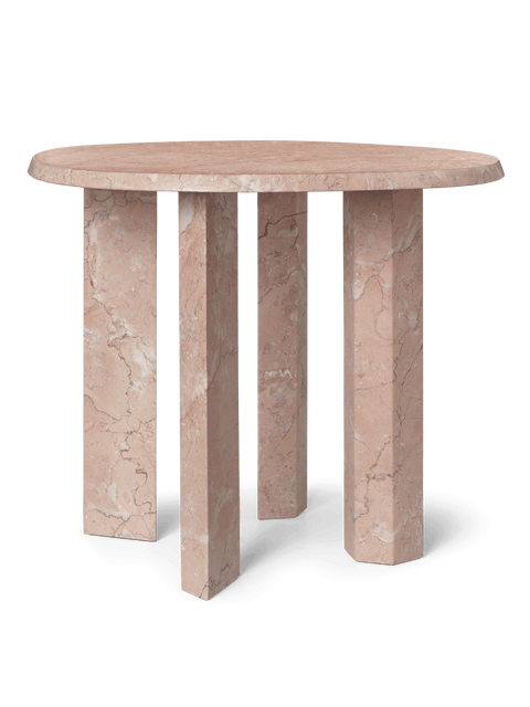 Contemporary Marble Center Table with Beveled Edge Accent Table