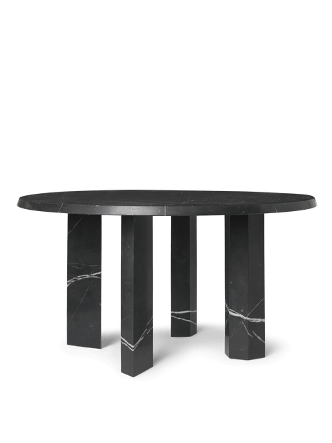 Timeless Minimalist Curved Stone Coffee Table with Beveled Edge