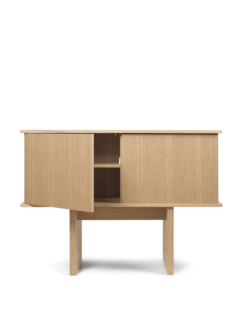 Scandinavian Oak Veneer Sideboard Cabinet