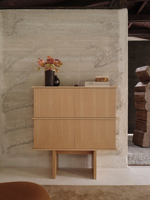 Minimalist Scandinavian Veneer Sideboard Cabinet