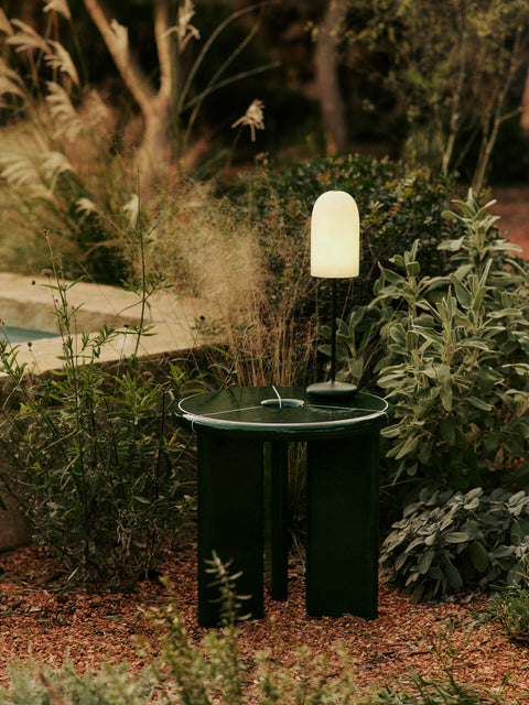 Deya Textured Geometric Concrete Modern Accent Table