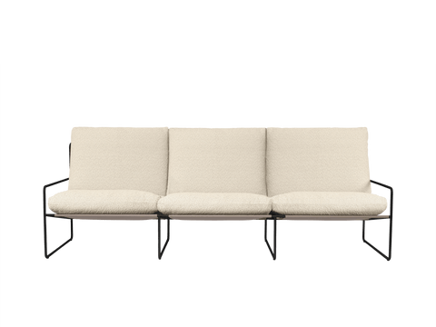 Timeless Minimalist Symmetrical Cream Boucle Standard Sofa