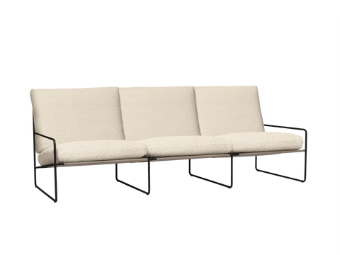 Timeless Minimalist Symmetrical Cream Boucle Standard Sofa