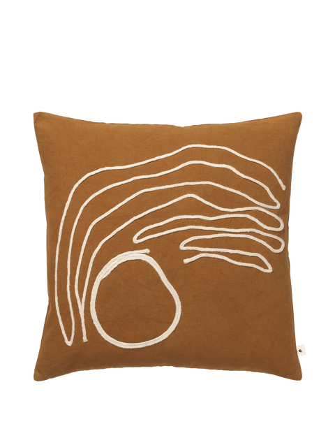 Nature-driven Modernist Hand Stitched Braided Accent Pillow