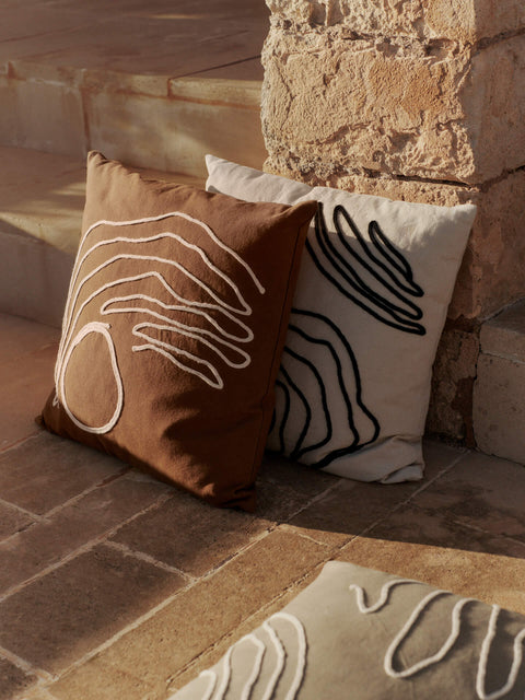 Nature-driven Modernist Organic Braided Hand Stitched Accent Pillow