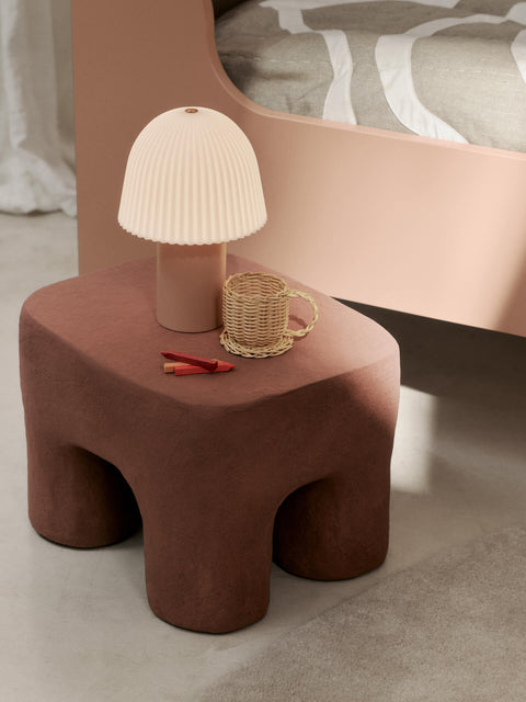 Ambient Rose Mushroom Table Lamp with Fluted Frill Minimalist Design