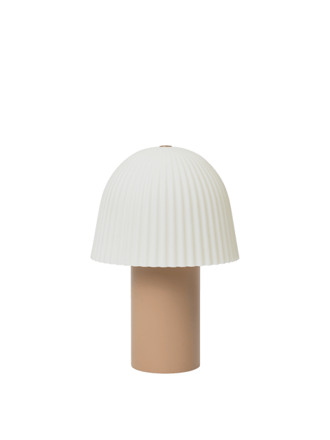 Ambient Rose Mushroom Table Lamp with Fluted Frill Minimalist Design