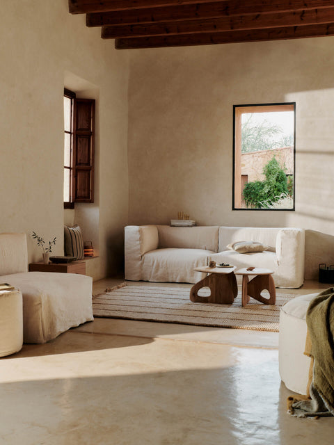 Organic Scandinavian Freeform Curved Wood Coffee Table