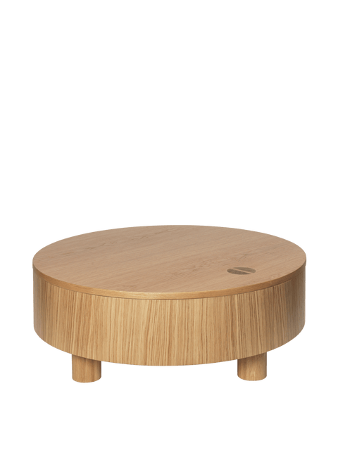 Olles Timeless Minimalist Round Coffee Table with Storage