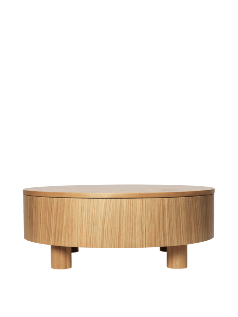 Olles Timeless Minimalist Round Coffee Table with Storage