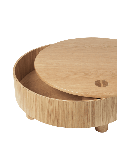 Olles Timeless Minimalist Round Coffee Table with Storage