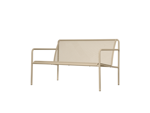 Dapple Minimalist Garden Bench with Curved Back and Cylinder Legs