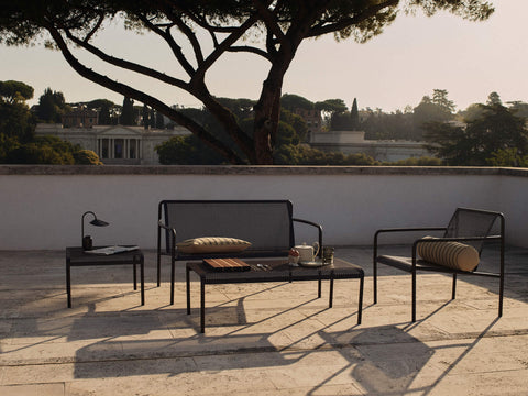 Dapple Modern Garden Bench with Cylinder Legs