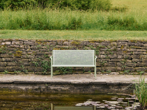 Dapple Minimalist Slat Back Garden Bench for Outdoor Living