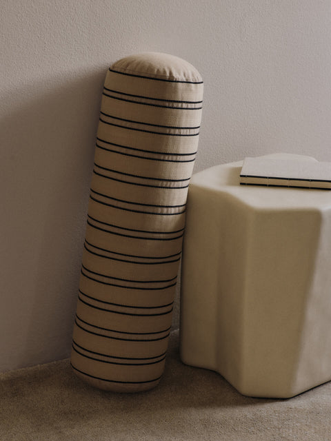 Monochromatic Textured Contemporary Bolster Throw Pillow