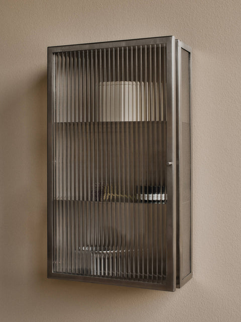 Haze Industrial Brushed Glass Wall Cabinet