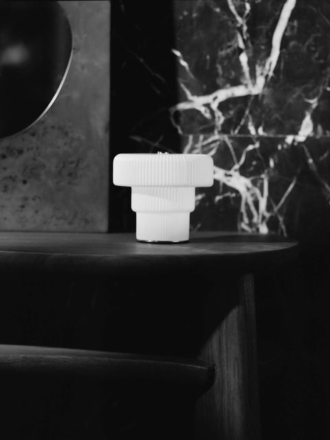 Ambient Fluted Drum Minimalist Table Lamp