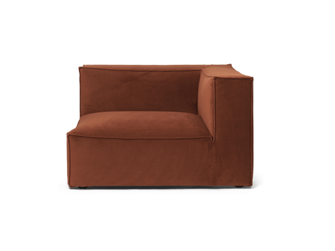 Catena Symmetrical Velvet Modular Sofa with Cushioned Seats