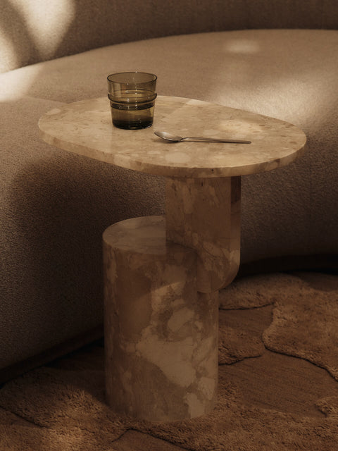 Timeless Minimalist Monolithic Marble Drum Center Table