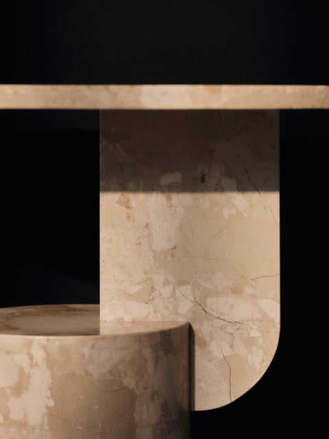Timeless Minimalist Monolithic Marble Drum Center Table