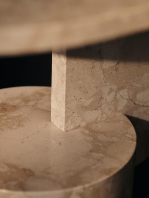 Timeless Minimalist Monolithic Marble Drum Center Table