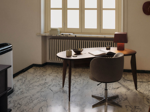 Nature-Driven Modernist Organic Curved Wood Desk