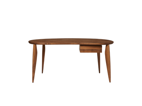 Nature-Driven Modernist Organic Curved Wood Desk