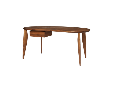 Nature-Driven Modernist Organic Curved Wood Desk