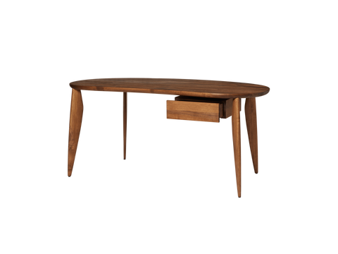 Nature-Driven Modernist Organic Curved Wood Desk