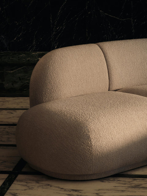 Rico Nature-Driven Modernist Curved Modular Sofa in Boucle