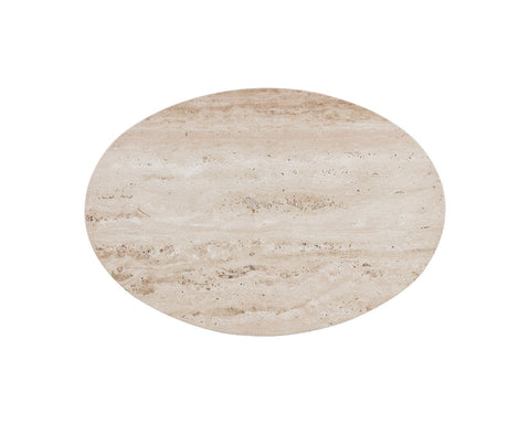 Sunpan Roshni Timeless Minimalist Oval Mid Century End Table