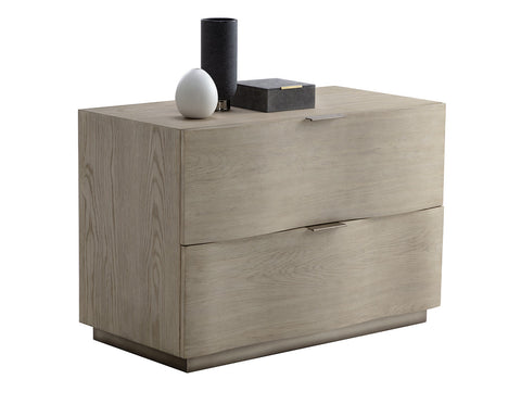 Sunpan Hoyos Contemporary Minimalist Plinth Nightstand