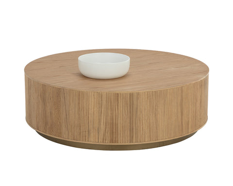 Kalla Fluted Drum Coffee Table Modern Round Design
