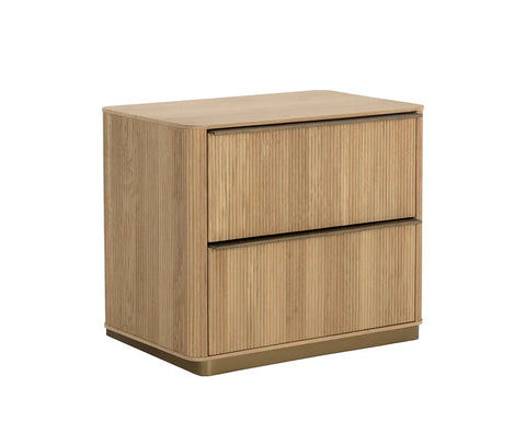 Sunpan Kalla Fluted Plinth Modern Nightstand
