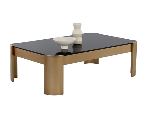 Sunpan Irvine Timeless Minimalist Contemporary Glass Coffee Table